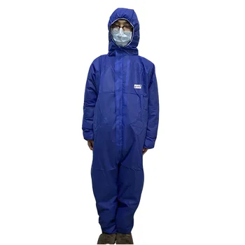 10 шт. SMS нетканый защитный костюм, комбинезон, Одежда, Пылезащитная защита от брызг, комплект изолирующей одежды с крышкой