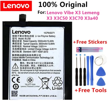 100% Новый Оригинальный Высококачественный Аккумулятор BL258 Для Lenovo Vibe X3 Lemeng X3 X3C50 X3C70 X3a40 3600 мАч + Наборы инструментов