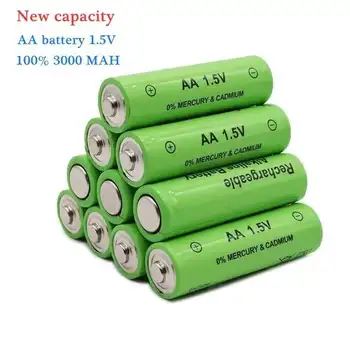 100% оригинальная батарея типа АА, перезаряжаемая батарея NI-MH емкостью 3800 мАч, батарея 1,5 В типа АА для часов, мышей, компьютеров, игрушек и так далее