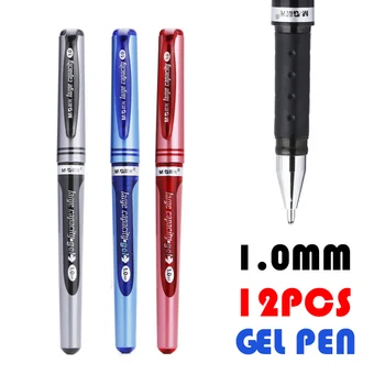 12 шт. гелевая ручка M & G 1,0 мм с большой кистью и толстой головкой, офисная ручка для подписи, студенческая жесткая ручка, ручка для практики каллиграфии