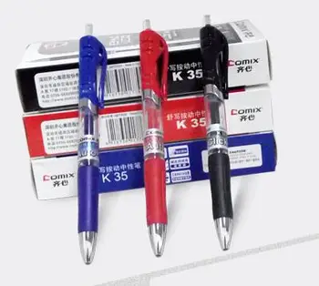 12 шт., черные, красные, синие гелевые ручки, деловая ручка для подписи, карбоновый пресс 0,5 мм, офисные принадлежности оптом, бесплатная доставка