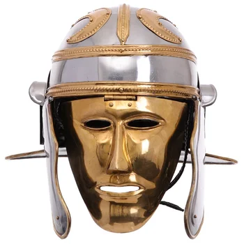 18 Калибр, латунь, сталь, Средневековый римский рыцарский шлем, Римский шлем для лица, Носимая маска, историческая реконструкция, косплей