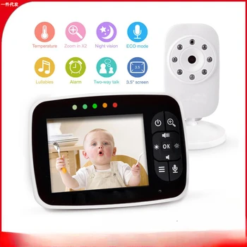 3,5-дюймовый радионяня беспроводной домашний интеллектуальный детский монитор babymonitor сиделка PTZ-камера перезаряжаемая литиевая батарея