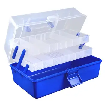 3-слойная Портативная Складная Коробка для рыболовных снастей, Ящик для хранения приманки Большой Емкости, Органайзер, Рыболовные принадлежности с ручкой
