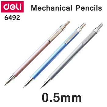 36 шт./кор. Механический карандаш Deli 6492 # 0,5 мм 6493 # 0,7 мм Автоматический карандаш В металлическом корпусе pencial 3 цвета, лучший бренд Deli