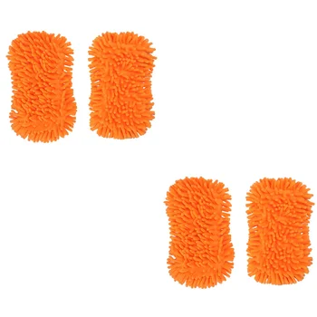 4 шт. перчатки из синели из ультратонкого волокна для мытья автомобилей, щетки из микрофибры для мытья автомобилей, мотоциклов, Щетки для ухода за автомобилем (оранжевый)