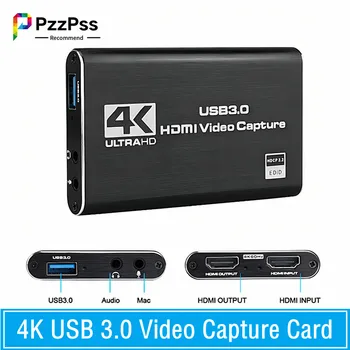 4K HDMI-совместимая С USB 3.0 Карта Видеозахвата Dongle 1080P 60fps Видеомагнитофон Для OBS-захвата Игры Game Capture Card Live