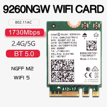 9260AC 9260NGW WIFI карта 1730 Мбит/с Беспроводная двухдиапазонная 2,4 G/5G NGFF M.2 wifi 5 сетевая карта для настольного ноутбука Win 10/11