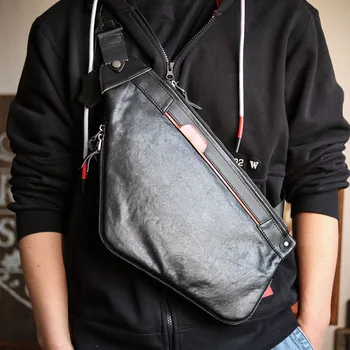 AETOO Функциональная ветровая сумка-мессенджер, кожаная нагрудная сумка tide, брендовая мужская облегающая сумка для оружия, повседневная сумка на плечо из воловьей кожи, toolin