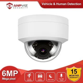 Anpviz 6MP POE IP Сетевая Купольная Камера Наружной Безопасности H.265 С Обнаружением автомобиля и Человека Камера Видеонаблюдения с Объективом 2,8 мм