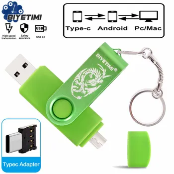 Biyetimi Высокоскоростная Флешка 32gb Dargon USB Flash Drive 128G 64G 16G stick для Android и смартфонов Type c с дополнительной памятью ПК