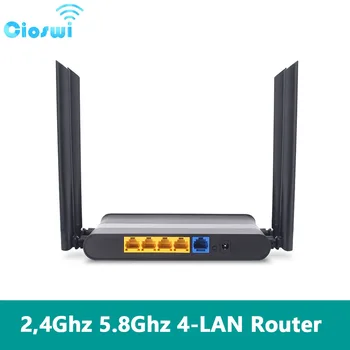 Cioswi Гигабитный Wi-Fi маршрутизатор 1200 Мбит/с 2,4 ГГц 5,8 ГГц Wi-Fi Openwrt Прошивка 4-LAN Антенна с высоким коэффициентом усиления 4 * 5dbi Точка доступа для 64 пользователей