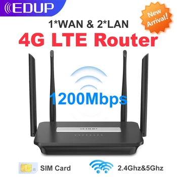 EDUP 4G WiFi 1200 Мбит/с LTE Маршрутизатор 2,4 ГГц, 5,8 ГГц, Wi-Fi ретранслятор, режим шлюза, WiFi Ключ, беспроводная точка доступа для домашнего офиса