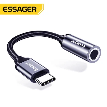 Essager Type c с разъемом 3,5 мм Адаптер для наушников USB C с разъемом 3,5 мм Аудио Aux Кабель Для Huawei P30 P20 Pro Xiaomi Mi 9 8 Oneplus 7 7t