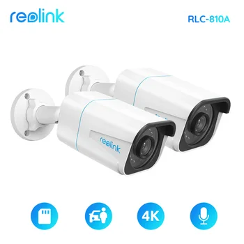 IP-камера Reolink 4K 8MP PoE Для обнаружения человека/автомобиля На открытом воздухе, ИК-камера ночного видения, Пуля Видеонаблюдения, Камеры видеонаблюдения HD