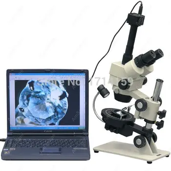 Jewel Gem-AmScope Поставляет 3,5-90-кратный стереоскопический зум-микроскоп Jewel Gem + 8-мегапиксельная камера