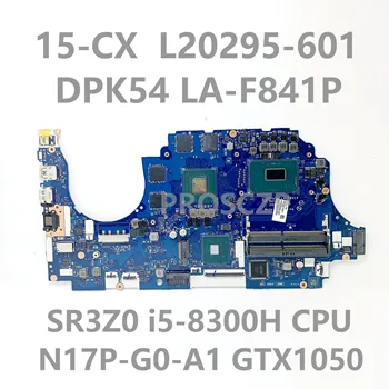 L20295-001 L20295-601 Материнская плата для ноутбука HP 15-CX Материнская плата DPK54 LA-F841P с процессором SR3Z0 i5-8300H N17P-G0-A1 GTX1050 100% Тест