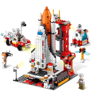 LHCX Space Rocket Launch Center Шэньчжоу 10 B брендовая детская головоломка строительные блоки 201 конструкторы игрушки