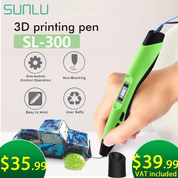 SUNLU SL-300 3D ручка DIY 3D Печатная ручка для ручной работы PLA ABS Заправка 8-уровневый регулятор скорости для специальных поделок и Рождественских подарков