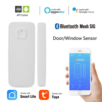 Tuya Bluetooth Mesh SIG Дверной Оконный Контактный Датчик Детектор Smart Home Security Беспроводная Охранная Сигнализация Приложение Push-Уведомление