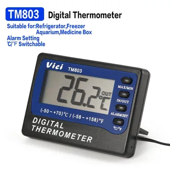Vici TM803 Цифровой ЖК-дисплей, термометр, холодильник, морозильная камера, аквариум, аптечка, датчик температуры, измеритель, сигнализация, термограф