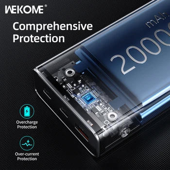 WEKOME Mecha Style 22,5 Вт Супер Быстрая Зарядка Power Bank Type C USB Портативный Внешний Аккумулятор мобильного Телефона PD QC 3,0 Зарядное Устройство