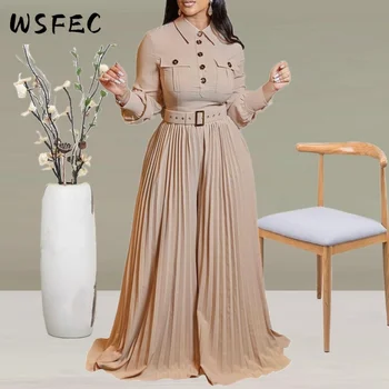 WSFEC 2023, новые модные весенние комбинезоны, женская одежда с длинным рукавом, свободные плиссированные широкие брюки, повседневный элегантный комбинезон, женс