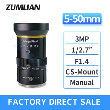 ZUMLIAN Zoom 3MP CS Крепление 5-50 мм с переменным фокусным расстоянием для видеонаблюдения Диафрагма Машинного зрения 1/2.7 