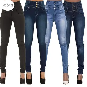 Абсолютно новые Высококачественные Женские Джинсовые брюки-карандаш оптом, лучший бренд, Джинсы-стрейч, Брюки с высокой талией, Женские джинсы с высокой талией