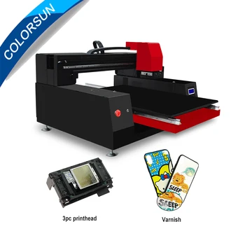 Автоматический УФ-принтер Colorsun A1 XP600 с 3 печатающими головками, чехол для телефона, дерево, металл, стекло, УФ-принтер, широкоформатный УФ-принтер