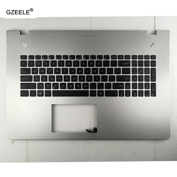 Американская клавиатура ДЛЯ ноутбука ASUS N76VZ N76S N76VJ N76V N76VM N76 N76VB с подсветкой C shell серебристого цвета, новая английская подставка для рук