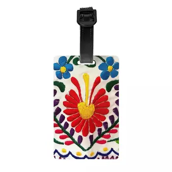 Багажная бирка с Мексиканскими цветами, дорожная сумка, чехол для чемодана, идентификационная этикетка