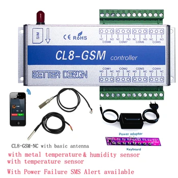 Беспроводная SMS-сигнализация CL8-GSM-NC Контроль температуры GSM-сигнализации + Датчик с предупреждением об отключении питания