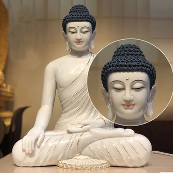 Большой ВЕРХ ХОРОШЕЕ золочение нефрит Таиланд Азия статуя сидящего Будды Шакьямуни домашний Храм эффективный Талисман скульптура Талисмана