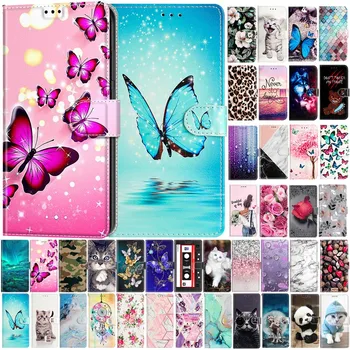 Бумажник с Рисунком бабочки и Кота, Флип-чехол Для Samsung Galaxy A13 A04 4G A04S A14 A54 5G, Защитный Чехол с Отделением для карт из Магнитной кожи
