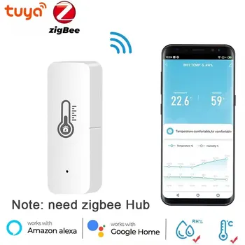 Датчик температуры и влажности для умного дома Tuya Нужен Zigbee Gateway Hub Alexa Google Voice Control TY004