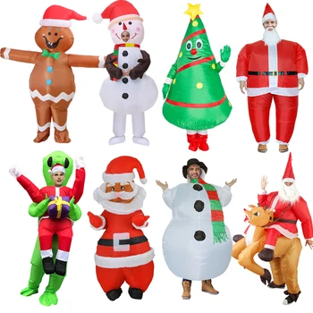 Дед Мороз Верхом на Санта Клаусе Надувной костюм Пародия Косплей Надувные костюмы Взрослый Размер для Рождественского фестиваля
