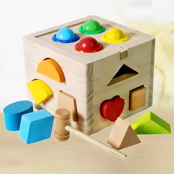 Деревянная математическая игра в форме, объемные кубики, Дом, Сортировочные кубики, развивающие игрушки для детей, подарок на день рождения