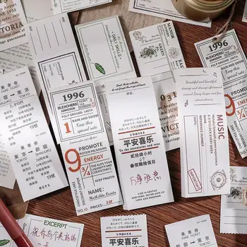 Длинные банкноты в стиле ретро ins, материал для коллажа для счета от руки, бирка для книги сообщений, японская бумага для заметок, нелипкие канцелярские принадлежности kawaii
