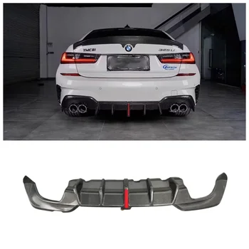 Для BMW 3 Серии G20 G28 330Li 2020-2023 Высококачественный Бампер Багажника Из Углеродного Волокна, Задний Диффузор, Спойлер, Защитная Крышка Выхлопной системы