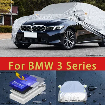 Для BMW 3 серии Наружная защита, полные автомобильные чехлы, снежный покров, солнцезащитный козырек, Водонепроницаемые пылезащитные внешние автомобильные аксессуары