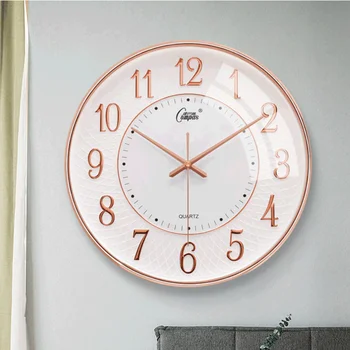 Домашние Настенные Часы Украшение Кварцевые Круглые Стеклянные Классические Настенные Часы Номер в Гостиной Иглы Белая Спальня Reloj Pared Art Decor
