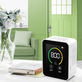 Домашний Монитор качества воздуха Крытый ЖК-цифровой детектор CO2 Мониторинг качества воздуха в режиме реального времени Измерители температуры И Влажности Тестер