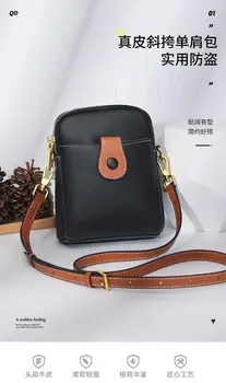 Женская сумка из 18 кожи, Новая женская сумка для мобильного телефона, модная универсальная маленькая сумка, женская сумка через плечо, сумка через плечо