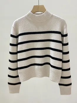 Женский вязаный крючком полый кашемировый вязаный свитер, Свободный повседневный однотонный свитер с лацканами