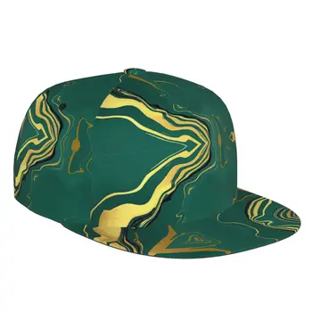 Золотисто-Зеленая Мраморная бейсболка с 3D принтом, Повседневная солнцезащитная шляпа, Элегантный Этнический Стиль, Модный Сценический хип-хоп Для женщин И Мужчин