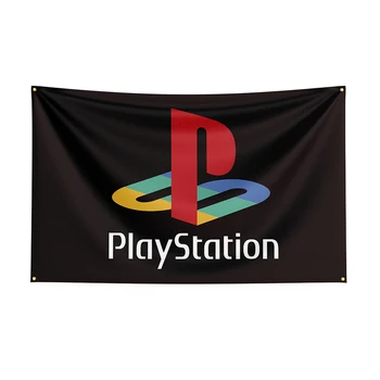 Игровой баннер с принтом флага PS4 размером 3x5 см из полиэстера для декора