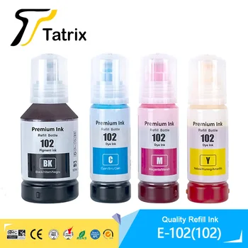Качественные чернила Tatrix для заправки 102 C13T03R140 Для принтера Epson EcoTank ET-2700/ET-2750/ET-2751/ET-2756/ET-2850/ET-2851/ET-2856