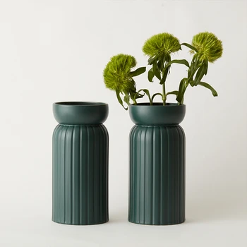 Керамическая ваза на столешнице, украшение на столешнице в гостиной, скандинавская минималистичная ваза, украшение для гостиной и украшения