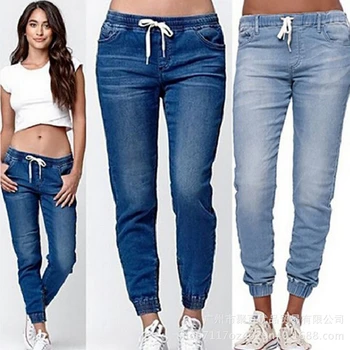 Классические джинсы, подходящие для женской летней уличной одежды, городские брюки-карандаш средней посадки, джинсовые брюки